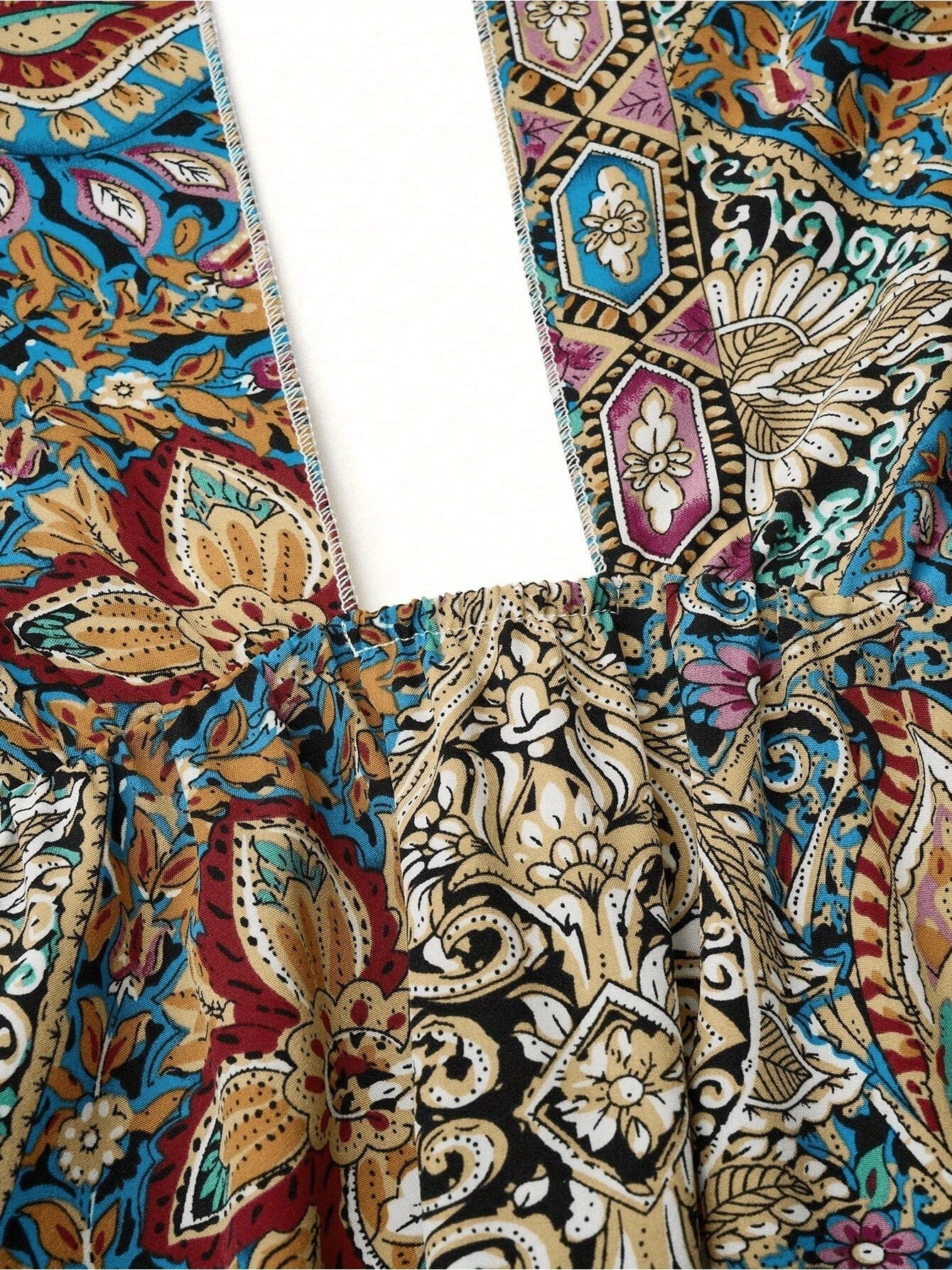 Print Maxi Dress High Waisted Cross Halter Neck With Tie Detail.