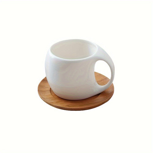 Elegant Ceramic Mug Saucer Set Microwave Safe 7oz123oz