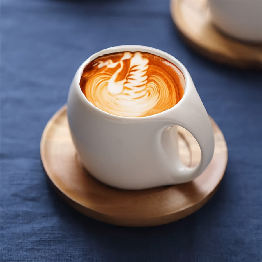 Elegant Ceramic Mug Saucer Set Microwave Safe 7oz123oz