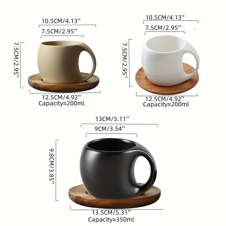Elegant Ceramic Mug Saucer Set Microwave Safe 7oz123oz