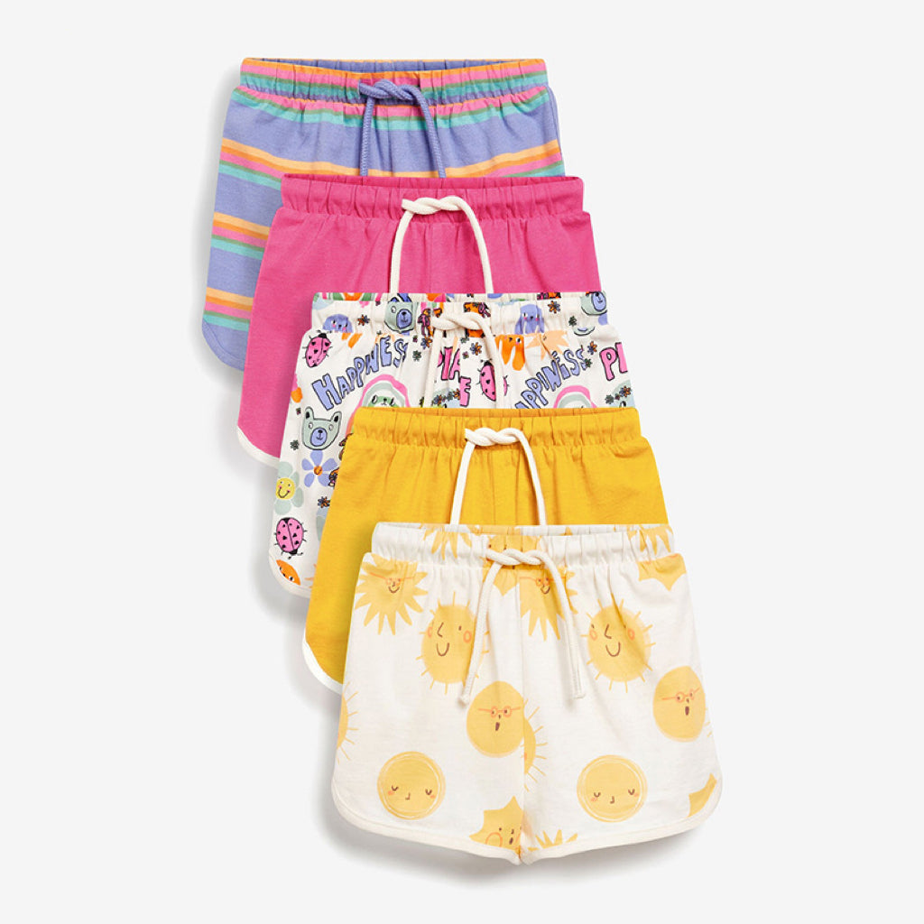 Baby Girl Print Pattern Solid Color Breathable Cotton Shorts