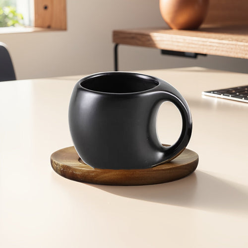 Elegant Ceramic Mug  Saucer Set Microwave Safe 7oz123oz