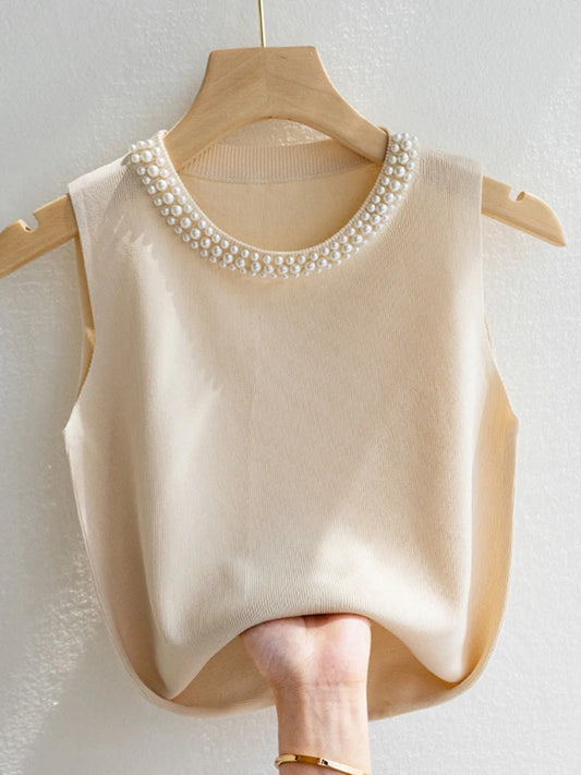 Korea Knitted Vests Women Top Solid Tank Blusas Mujer De Moda Summer