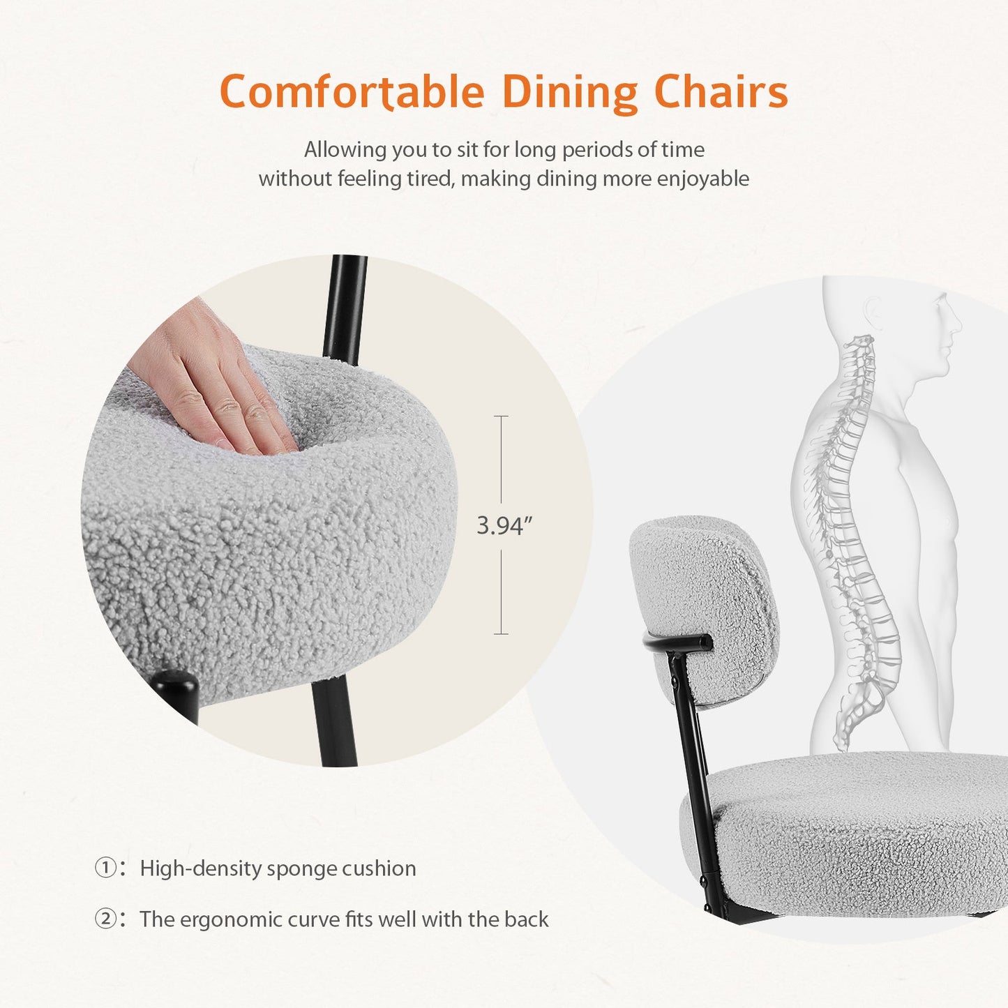 LuneluX_Home – Set of 2 Bouclé Dining Chairs | Nordic Edition